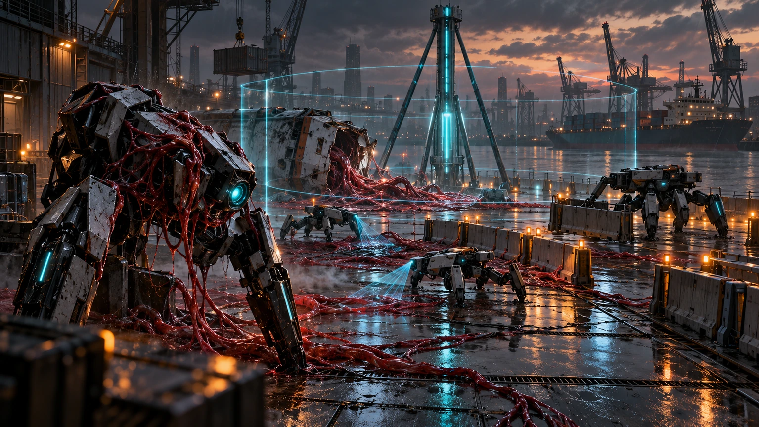 Archived generated concept art: Machine Containment. Superseded visual direction.