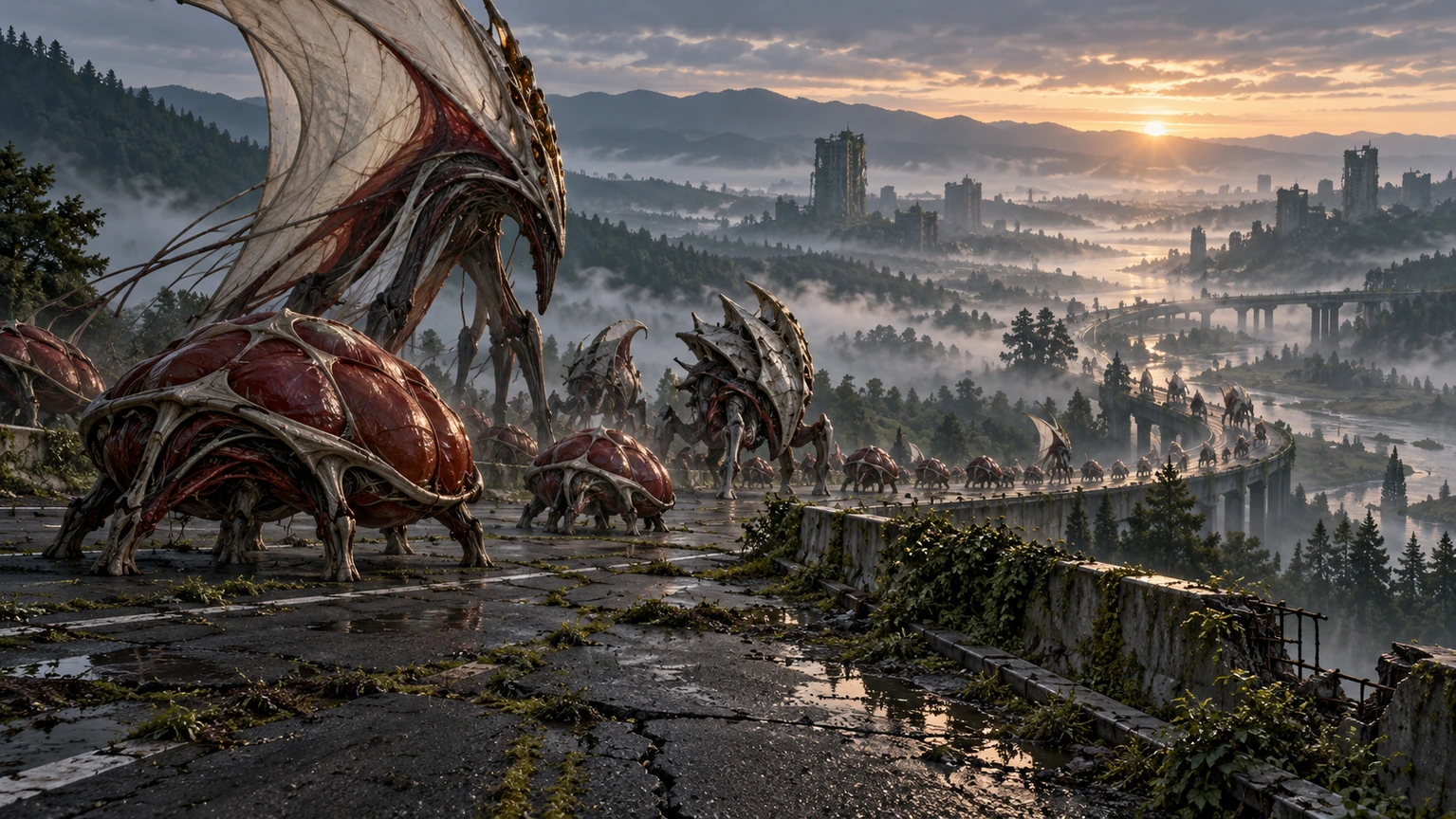 Archived generated concept art: Corruption Procession. Superseded visual direction.
