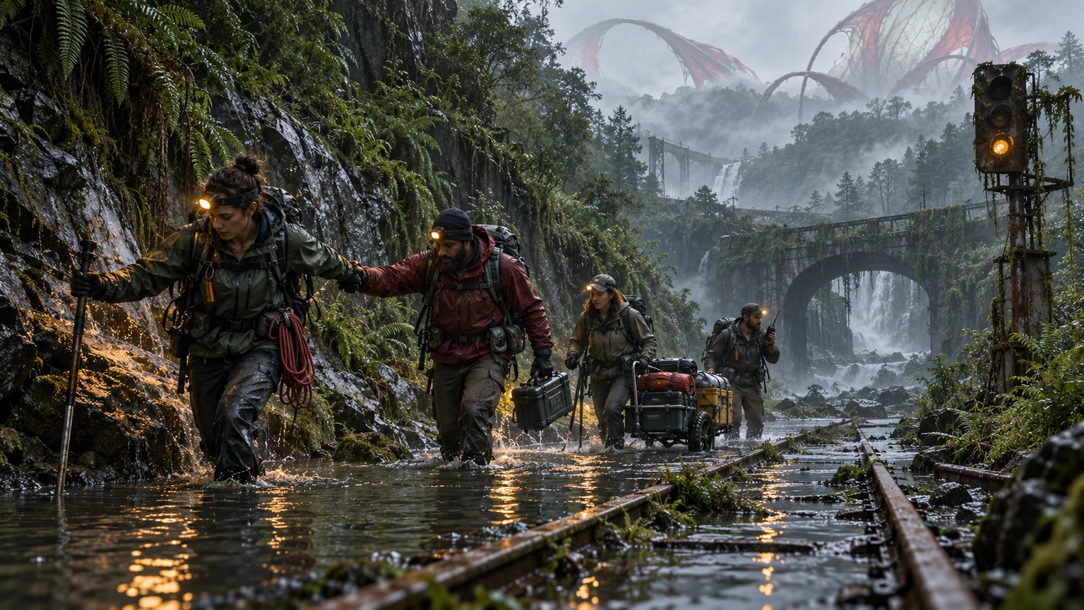 Archived generated concept art: Humans Expedition. Superseded visual direction.